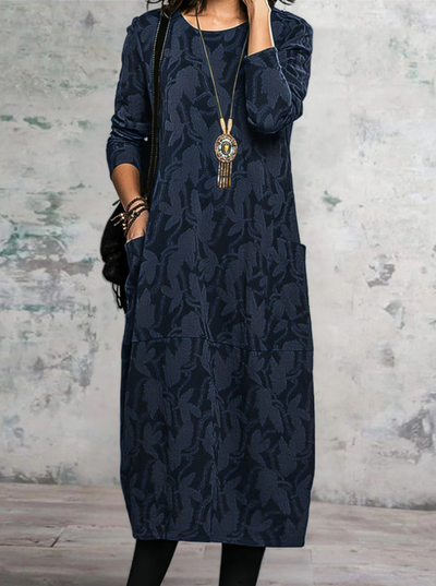 Solvej | Ciepła sukienka z okrągłym dekoltem 