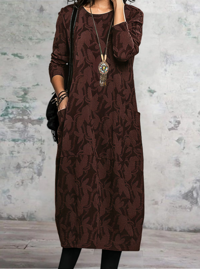 Solvej | Ciepła sukienka z okrągłym dekoltem 