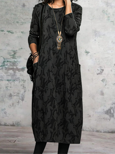 Solvej | Ciepła sukienka z okrągłym dekoltem 