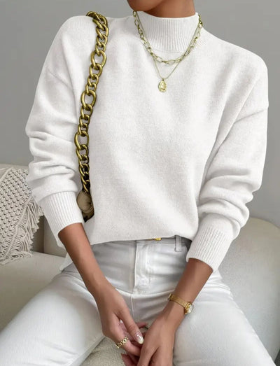 Ingrid | Elegancka dzianina z wysokim kołnierzem 